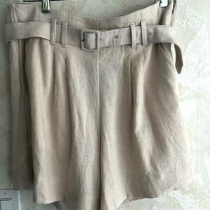 Abercrombie & Fitch Dress Ultra High Rise  Linen Shorts Size L